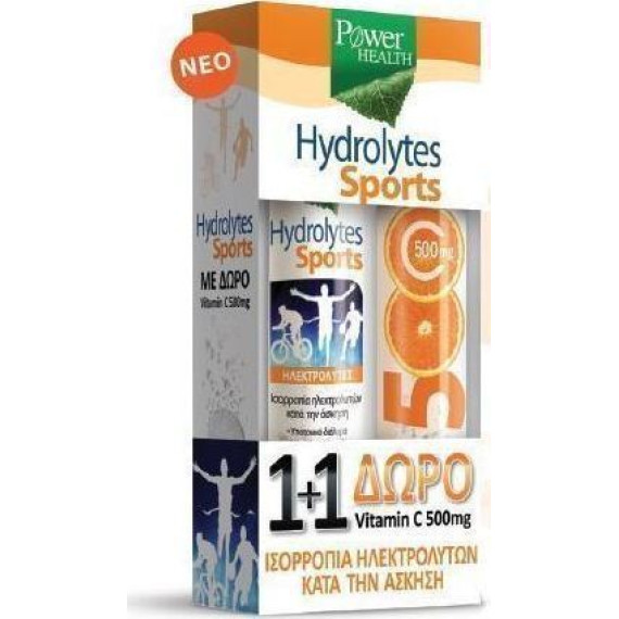 Power Health Hydrolytes Sports + Vitamin C 500mg 2 x 20 αναβράζοντα δισκία