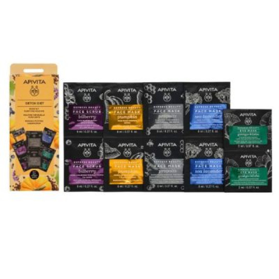 Apivita Detox Diet Μηνιαία Ρουτίνα Καθαρισμού με Μάσκες Προσώπου 4 + 1 Δώρο