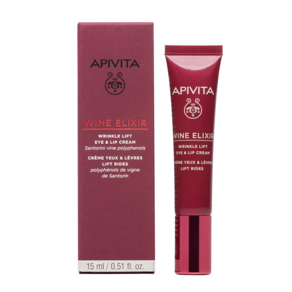 Apivita Wine Elixir Wrinkle Lift Eye Lips Cream 15ml 