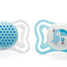 Chicco PhysioForma Πιπίλα σιλικόνης (2 τμχ.) 2-6 μηνών - γαλάζιο/πουά/παπαγαλάκι