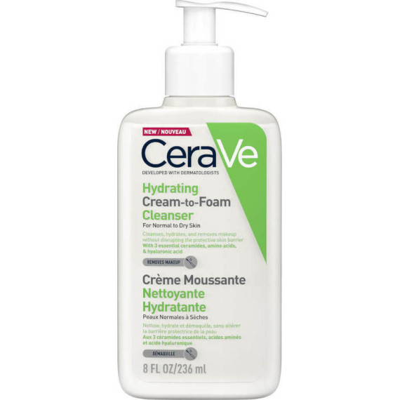 CeraVe Hydrating Cream to Foam Cleanser for Normal to Dry Skin 236ml