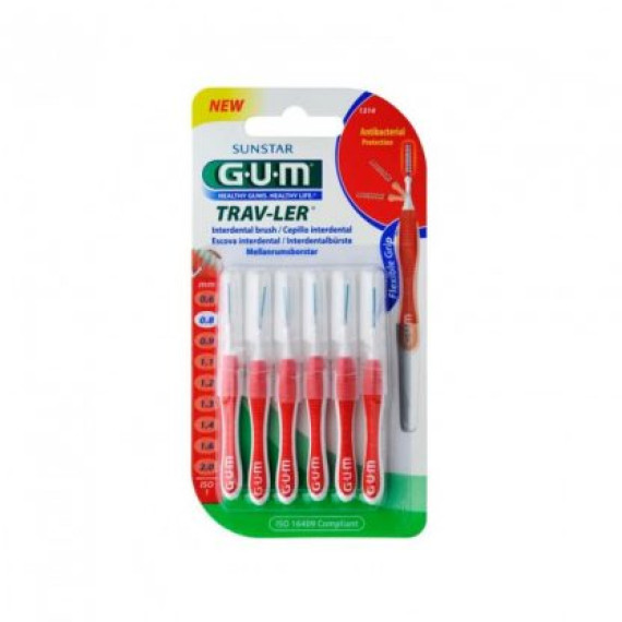 Gum 1314 Μεσοδόντια Βουρτσάκια Trav-Ler Tapered 0,8mm 6τμχ Gum 1314 Μεσοδόντια Βουρτσάκια Trav-Ler Tapered 0,8mm 6τμχ