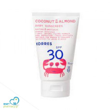 Korres Coconut & Almond Baby Sunscreen SPF30 Βρεφικό Αντηλιακό Καρύδα & Αμύγδαλο με Υψηλή Προστασία για Πρόσωπο & Σώμα, 100ml