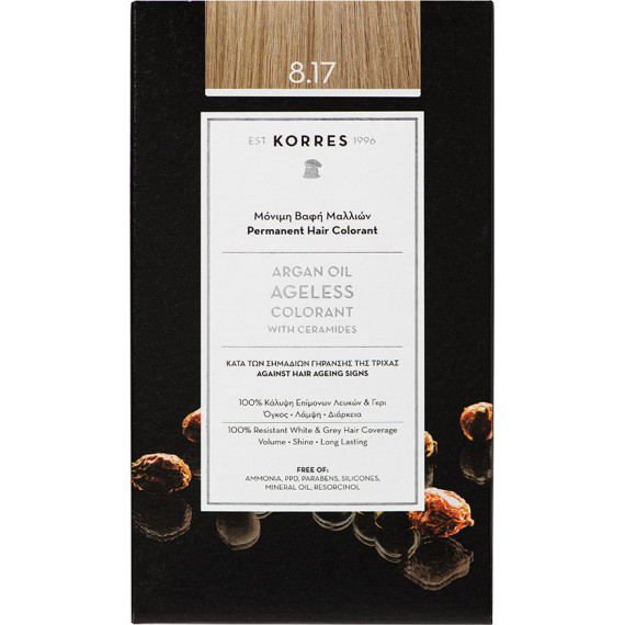 Korres Argan Oil Ageless Colorant Νο 8.17 Ξανθό Ανοιχτό Μπεζ Korres Argan Oil Ageless Colorant Νο 8.17 Ξανθό Ανοιχτό Μπεζ