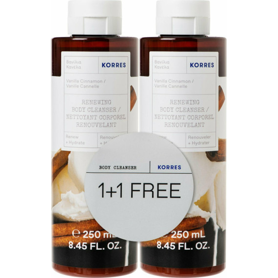Korres Renewing Vanilla Cinnamon Body Cleanser 2x250ml
