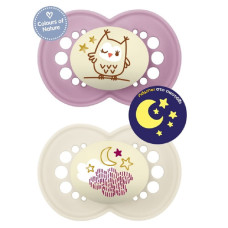 Πιπίλα Σιλικόνης Original Night 6-16m Γκρί - Γαλάζιο 2τμχ (160S)