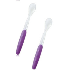 Nuk Easy Learning Μαλακό Κουτάλι Φαγητού Μωβ 2τμχ