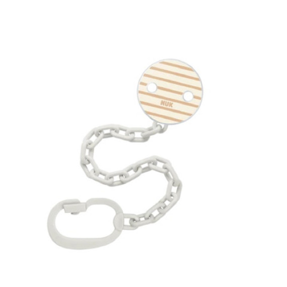 NUK Αλυσίδα Για Πιπίλα 'Ασπρη Με Καφέ Ρίγες 1τμχ