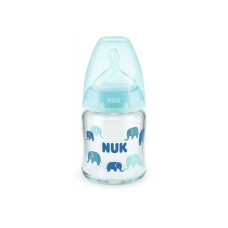 NUK First Choice Plus Μπιμπερό Γυάλινο Σιλικόνη 120ml 0-6m Blue