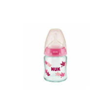 NUK First Choice Plus Μπιμπερό Γυάλινο Σιλικόνη 120ml 0-6m Pink