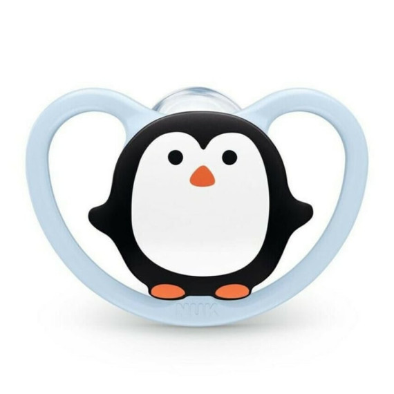 Nuk Space Πιπίλα Σιλικόνης Χωρίς Κρίκο 0-6m 1τμχ Penguin Nuk Space Πιπίλα Σιλικόνης Χωρίς Κρίκο 0-6m 1τμχ Penguin