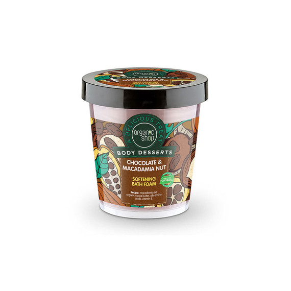 Natura Siberica Organic Shop Body Desserts Chocolate & Macadamia Nut Softening Bath Foam 450ml