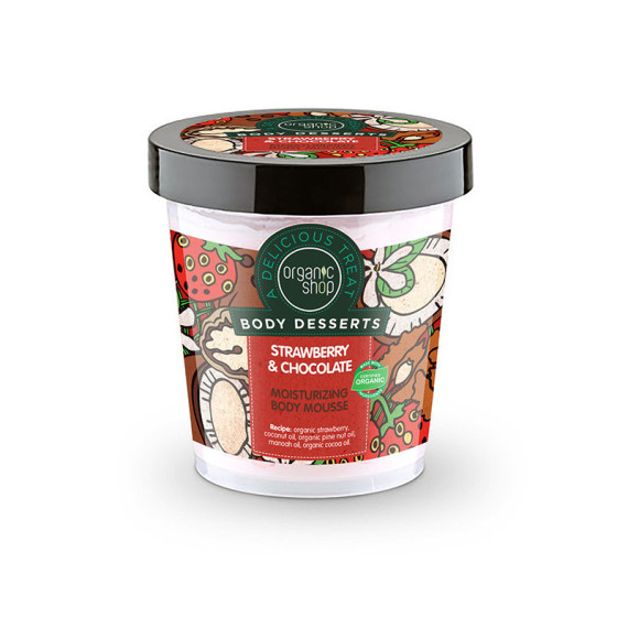 Natura Siberica Organic Shop Body Dessert Strawberry & Chocolate Moisturising Body Mousse 450ml