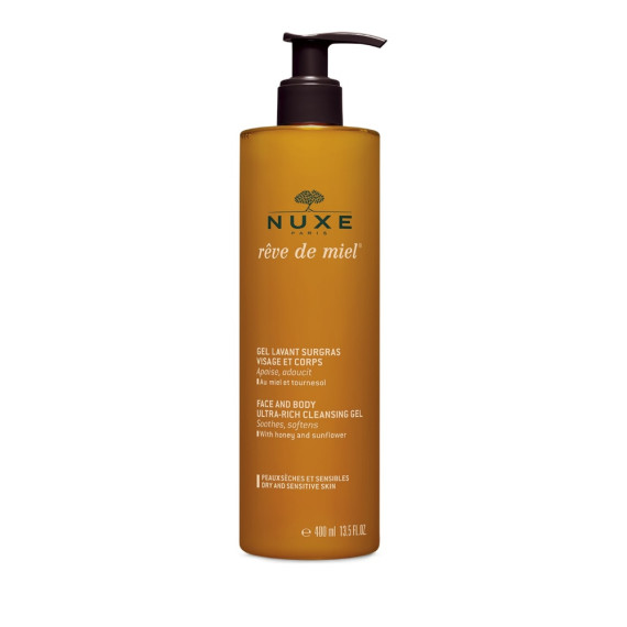 Nuxe Reve de Miel Face & Body Ultra Rich Cleansing Gel with Honey & Sunflower 400ml Nuxe Reve de Miel Face & Body Ultra Rich Cleansing Gel with Honey & Sunflower 400ml