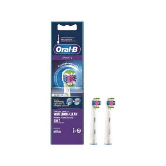 Oral-B Ανταλλακτικές Κεφαλές 3D White CleanMaximiser Improved 2τμχ
