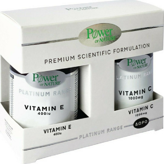 Power Of Nature Platinum Range Vitamin E 400IU 30 tabs & Δώρο Vitamin C 1000mg 20 tabs Power Of Nature Platinum Range Vitamin E 400IU 30 tabs & Δώρο Vitamin C 1000mg 20 tabs