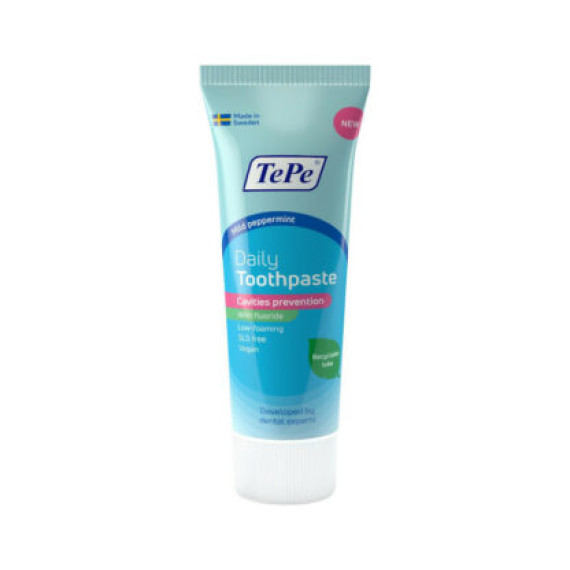 TePe Daily Toothpaste Mild Peppermint Cavities Prevention 75ml TePe Daily Toothpaste Mild Peppermint Cavities Prevention 75ml