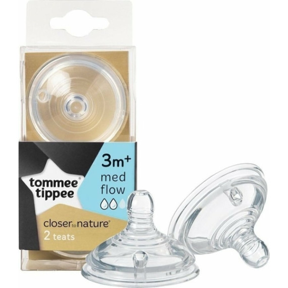 Tommee Tippee Θηλές Σιλικόνης Closer to Nature Μέτριας Ροής 3m+ Tommee Tippee Θηλές Σιλικόνης Closer to Nature Μέτριας Ροής 3m+