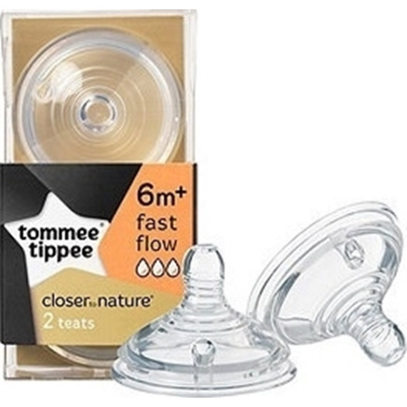 Tommee Tippee Θηλές Σιλικόνης Closer to Nature Μεγάλης Ροής 6m+ Tommee Tippee Θηλές Σιλικόνης Closer to Nature Μεγάλης Ροής 6m+