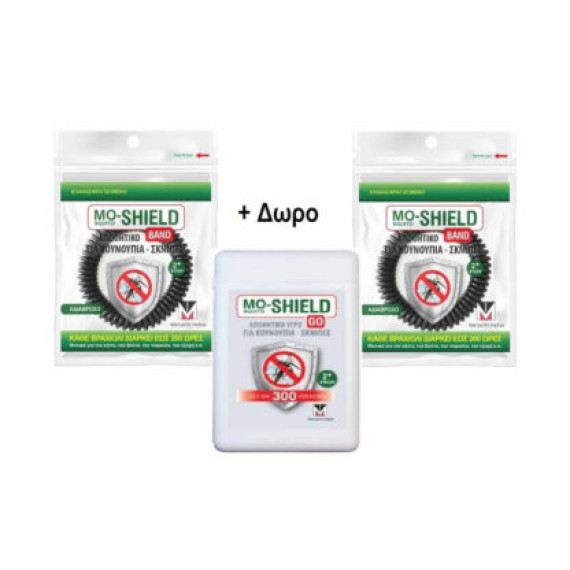 Menarini Mo-Shield Promo Repellent Waterproof Band Black 2 τμχ. & Go Repellent Body Liquid Spray 17ml Menarini Mo-Shield Promo Repellent Waterproof Band Black 2 τμχ. & Go Repellent Body Liquid Spray 17ml