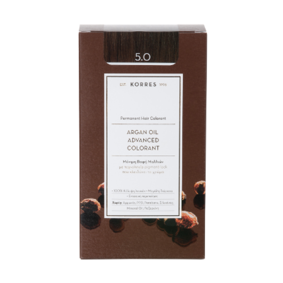 KORRES ARGAN OIL ADVANCED COLORANT 5.0 ΚΑΣΤΑΝΟ ΑΝΟΙΧΤΟ ΦΥΣΙΚΟ 145ml
