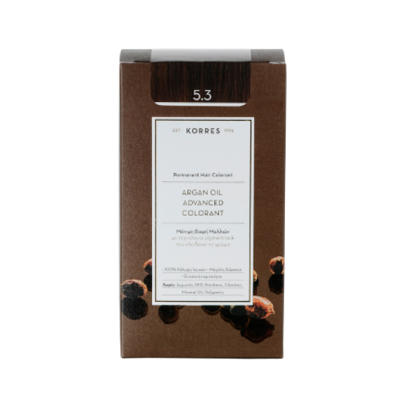 KORRES ARGAN OIL ADVANCED COLORANT 5.3 ΚΑΣΤΑΝΟ ΑΝΟΙΧΤΟ ΜΕΛΙ 145ml KORRES ARGAN OIL ADVANCED COLORANT 5.3 ΚΑΣΤΑΝΟ ΑΝΟΙΧΤΟ ΜΕΛΙ 145ml