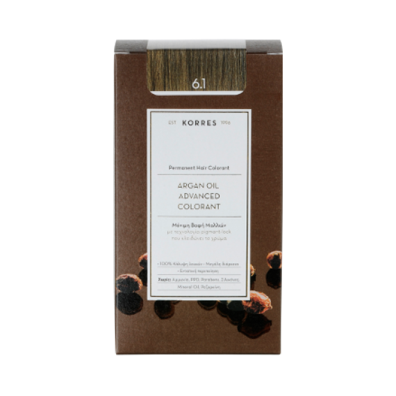 KORRES ARGAN OIL ADVANCED COLORANT 6.1 ΞΑΝΘΟ ΣΚΟΥΡΟ ΣΑΝΤΡΕ 145ml KORRES ARGAN OIL ADVANCED COLORANT 6.1 ΞΑΝΘΟ ΣΚΟΥΡΟ ΣΑΝΤΡΕ 145ml