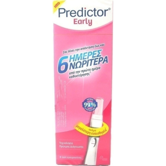 Predictor Early Test 6 Ημέρες Νωρίτερα 1τμχ Predictor Early Test 6 Ημέρες Νωρίτερα 1τμχ