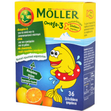 Moller's Omega 3 για Παιδιά 36 ζελεδάκια Πορτοκάλι Λεμόνι
